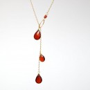 Lariat necklace with tear drop stones