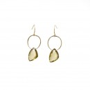 3-sided stone and ring earring