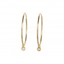 14k gold Diamond and 1″ hoop earring