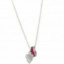 Ring, Heart, and “donut” ruby on 16″ necklace