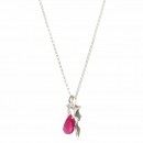 Driftwood & Ruby on 16″ Chain