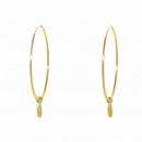 14k gold 1″ hoop earring with 14k teardrop.