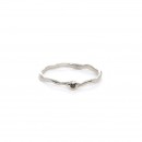 “Une” (Wave) sterling silver ring with diamond