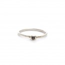 Solitaire sterling silver ring with diamond